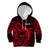 French Polynesia Tahiti Kid Hoodie Polynesian Shark Tattoo With Hibiscus Red Version LT14 Red - Polynesian Pride