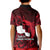 French Polynesia Tahiti Kid Polo Shirt Polynesian Shark Tattoo With Hibiscus Red Version LT14 - Polynesian Pride