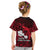 French Polynesia Tahiti Kid T Shirt Polynesian Shark Tattoo With Hibiscus Red Version LT14 - Polynesian Pride