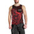 French Polynesia Tahiti Men Tank Top Polynesian Shark Tattoo With Hibiscus Red Version LT14 - Polynesian Pride