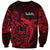 French Polynesia Tahiti Sweatshirt Polynesian Shark Tattoo With Hibiscus Red Version LT14 Unisex Red - Polynesian Pride