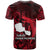 French Polynesia Tahiti T Shirt Polynesian Shark Tattoo With Hibiscus Red Version LT14 - Polynesian Pride