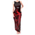 French Polynesia Tahiti Tank Maxi Dress Polynesian Shark Tattoo With Hibiscus Red Version LT14 Women Red - Polynesian Pride