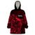 French Polynesia Tahiti Wearable Blanket Hoodie Polynesian Shark Tattoo With Hibiscus Red Version LT14 One Size Red - Polynesian Pride