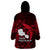 French Polynesia Tahiti Wearable Blanket Hoodie Polynesian Shark Tattoo With Hibiscus Red Version LT14 - Polynesian Pride