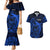 French Polynesia Tahiti Couples Matching Mermaid Dress and Hawaiian Shirt Polynesian Shark Tattoo With Hibiscus Blue Version LT14 Blue - Polynesian Pride