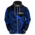 French Polynesia Tahiti Hoodie Polynesian Shark Tattoo With Hibiscus Blue Version LT14 - Polynesian Pride