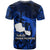 French Polynesia Tahiti T Shirt Polynesian Shark Tattoo With Hibiscus Blue Version LT14 - Polynesian Pride