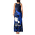 French Polynesia Tahiti Tank Maxi Dress Polynesian Shark Tattoo With Hibiscus Blue Version LT14 - Polynesian Pride