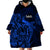 French Polynesia Tahiti Wearable Blanket Hoodie Polynesian Shark Tattoo With Hibiscus Blue Version LT14 - Polynesian Pride