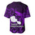 French Polynesia Tahiti Baseball Jersey Polynesian Shark Tattoo With Hibiscus Purple Version LT14 - Polynesian Pride