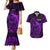 French Polynesia Tahiti Couples Matching Mermaid Dress and Hawaiian Shirt Polynesian Shark Tattoo With Hibiscus Purple Version LT14 Purple - Polynesian Pride