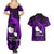 French Polynesia Tahiti Couples Matching Summer Maxi Dress and Hawaiian Shirt Polynesian Shark Tattoo With Hibiscus Purple Version LT14 - Polynesian Pride