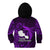 French Polynesia Tahiti Kid Hoodie Polynesian Shark Tattoo With Hibiscus Purple Version LT14 - Polynesian Pride