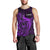 French Polynesia Tahiti Men Tank Top Polynesian Shark Tattoo With Hibiscus Purple Version LT14 - Polynesian Pride