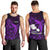 French Polynesia Tahiti Men Tank Top Polynesian Shark Tattoo With Hibiscus Purple Version LT14 - Polynesian Pride