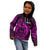 French Polynesia Tahiti Kid Hoodie Polynesian Shark Tattoo With Hibiscus Pink Version LT14 - Polynesian Pride