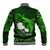 French Polynesia Tahiti Baseball Jacket Polynesian Shark Tattoo With Hibiscus Green Version LT14 - Polynesian Pride