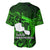 French Polynesia Tahiti Baseball Jersey Polynesian Shark Tattoo With Hibiscus Green Version LT14 - Polynesian Pride