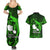 French Polynesia Tahiti Couples Matching Summer Maxi Dress and Hawaiian Shirt Polynesian Shark Tattoo With Hibiscus Green Version LT14 - Polynesian Pride