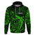 French Polynesia Tahiti Hoodie Polynesian Shark Tattoo With Hibiscus Green Version LT14 Pullover Hoodie Green - Polynesian Pride