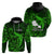 French Polynesia Tahiti Hoodie Polynesian Shark Tattoo With Hibiscus Green Version LT14 - Polynesian Pride