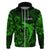 French Polynesia Tahiti Hoodie Polynesian Shark Tattoo With Hibiscus Green Version LT14 Zip Hoodie Green - Polynesian Pride