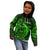 French Polynesia Tahiti Kid Hoodie Polynesian Shark Tattoo With Hibiscus Green Version LT14 - Polynesian Pride