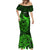 French Polynesia Tahiti Mermaid Dress Polynesian Shark Tattoo With Hibiscus Green Version LT14 - Polynesian Pride