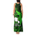 French Polynesia Tahiti Tank Maxi Dress Polynesian Shark Tattoo With Hibiscus Green Version LT14 - Polynesian Pride