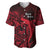 French Polynesia Bora Bora Baseball Jersey Polynesian Shark Tattoo With Hibiscus Red Version LT14 Red - Polynesian Pride