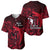 French Polynesia Bora Bora Baseball Jersey Polynesian Shark Tattoo With Hibiscus Red Version LT14 - Polynesian Pride