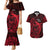 French Polynesia Bora Bora Couples Matching Mermaid Dress and Hawaiian Shirt Polynesian Shark Tattoo With Hibiscus Red Version LT14 Red - Polynesian Pride