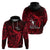 French Polynesia Bora Bora Hoodie Polynesian Shark Tattoo With Hibiscus Red Version LT14 - Polynesian Pride