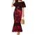 French Polynesia Bora Bora Mermaid Dress Polynesian Shark Tattoo With Hibiscus Red Version LT14 Women Red - Polynesian Pride