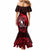 French Polynesia Bora Bora Mermaid Dress Polynesian Shark Tattoo With Hibiscus Red Version LT14 - Polynesian Pride