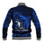 French Polynesia Bora Bora Baseball Jacket Polynesian Shark Tattoo With Hibiscus Blue Version LT14 - Polynesian Pride