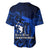 French Polynesia Bora Bora Baseball Jersey Polynesian Shark Tattoo With Hibiscus Blue Version LT14 - Polynesian Pride