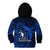 French Polynesia Bora Bora Kid Hoodie Polynesian Shark Tattoo With Hibiscus Blue Version LT14 - Polynesian Pride