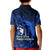 French Polynesia Bora Bora Kid Polo Shirt Polynesian Shark Tattoo With Hibiscus Blue Version LT14 - Polynesian Pride