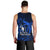 French Polynesia Bora Bora Men Tank Top Polynesian Shark Tattoo With Hibiscus Blue Version LT14 - Polynesian Pride