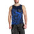 French Polynesia Bora Bora Men Tank Top Polynesian Shark Tattoo With Hibiscus Blue Version LT14 - Polynesian Pride