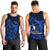 French Polynesia Bora Bora Men Tank Top Polynesian Shark Tattoo With Hibiscus Blue Version LT14 - Polynesian Pride