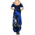 French Polynesia Bora Bora Summer Maxi Dress Polynesian Shark Tattoo With Hibiscus Blue Version LT14 - Polynesian Pride