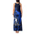 French Polynesia Bora Bora Tank Maxi Dress Polynesian Shark Tattoo With Hibiscus Blue Version LT14 - Polynesian Pride