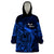 French Polynesia Bora Bora Wearable Blanket Hoodie Polynesian Shark Tattoo With Hibiscus Blue Version LT14 One Size Blue - Polynesian Pride