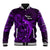 French Polynesia Bora Bora Baseball Jacket Polynesian Shark Tattoo With Hibiscus Purple Version LT14 Unisex Purple - Polynesian Pride