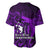 French Polynesia Bora Bora Baseball Jersey Polynesian Shark Tattoo With Hibiscus Purple Version LT14 - Polynesian Pride