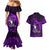 French Polynesia Bora Bora Couples Matching Mermaid Dress and Hawaiian Shirt Polynesian Shark Tattoo With Hibiscus Purple Version LT14 - Polynesian Pride