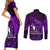 French Polynesia Bora Bora Couples Matching Short Sleeve Bodycon Dress and Long Sleeve Button Shirts Polynesian Shark Tattoo With Hibiscus Purple Version LT14 - Polynesian Pride